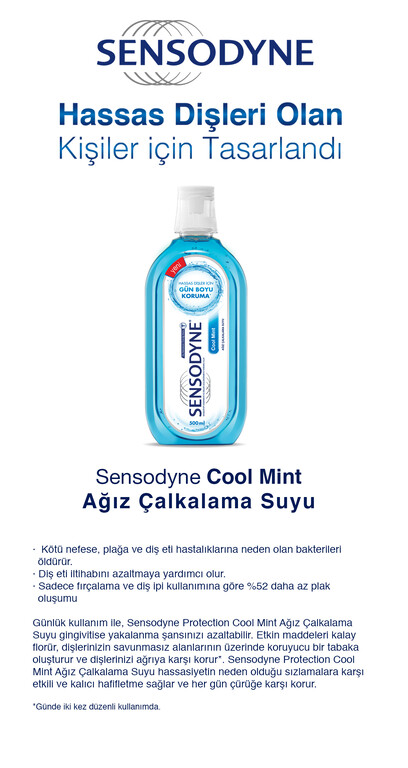 Sensodyne Agiz Bakim Suyu Cool Mint 500 Ml Istegelsin Coksupermarket