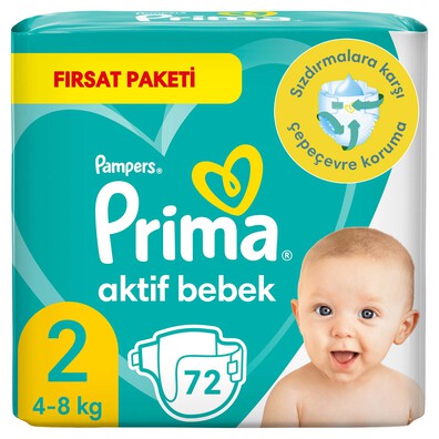 Prima Aktif Bebek 2 Beden 72 Adet Bebek Bezi Firsat Paketi Istegelsin Taptaze Supermarket